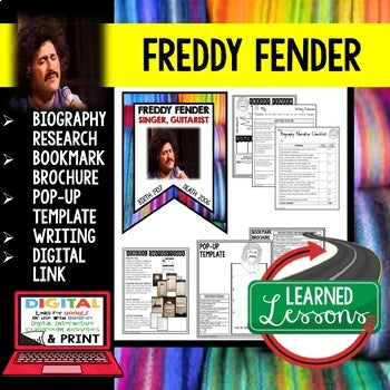 Freddy Fender Biography Research, Bookmark Brochure, Pop-Up, Writing - preview 1