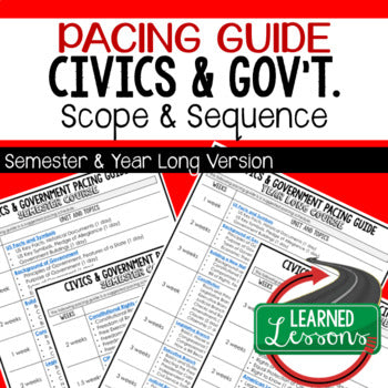 FREE Civics Pacing Guide | Scope & Sequence | Government Curriculum - preview 1