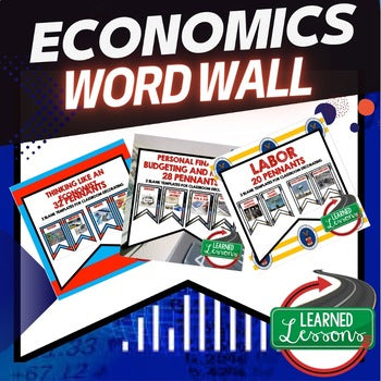 Money Finance & Banking Word Wall | Personal Finance Vocabulary Pennants - preview 3