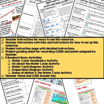 Water Cycle Digital Escape Room | Life Science Activity | Earth Science Review - preview 3