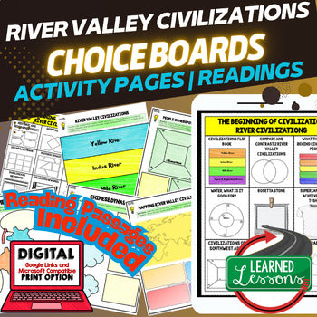 River Valley Civilizations Choice Board Activities | World History Activity - preview 1