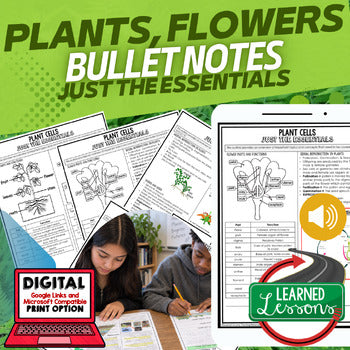 Plants Outline Notes, Plants Bullet Notes, Life Science Curriculum - preview 1