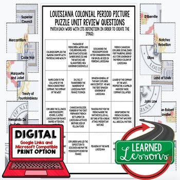Louisiana's Colonial Period Activity Picture Puzzle Louisiana History Curriculum - preview 2