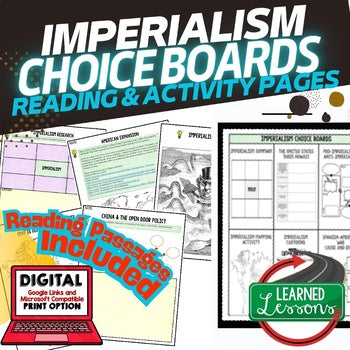US History Imperialism Activities, Choice Board, Print & Digital, Google - preview 1