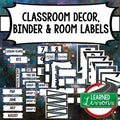 SECONDARY CLASSROOM DECOR, BINDER LABELS, Space Blue - preview 1