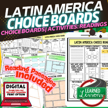 Geography Latin America Activities Choice Board, Google Classroom - preview 1
