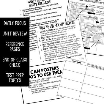 Basic Mapping Skills I Cans, Self-Assessment of Mastery, Basic Mapping Posters - preview 3