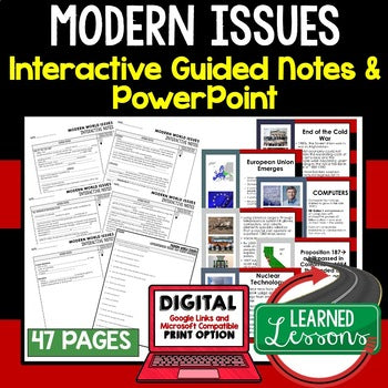 Modern World History Guided Notes & PowerPoints, Digital and Print - preview 1