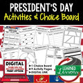 President's Day Activities, Choice Board, Digital Graphic Organizers, Google - preview 1