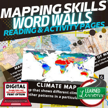 Mapping Skills Word Wall Activity Pages World Geography Word Wall - preview 1