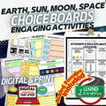 Earth Sun Moon Activities Solar System & Planets Choice Board Space Exploration - preview 1