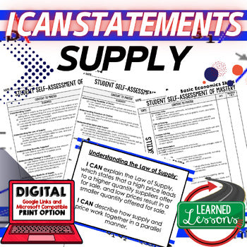 Supply I Can Statements & Posters Self-Assessment Economics - preview 1