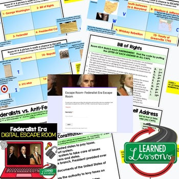 Federalist Era Escape Room | Digital Breakout | U.S. History Activity - preview 2