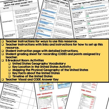 United States Geography Escape Room | Digital Breakout World Geography Activity - preview 3