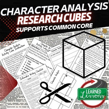 Character Analysis Activity Research Cube with Writing Extensions (English) - preview 1