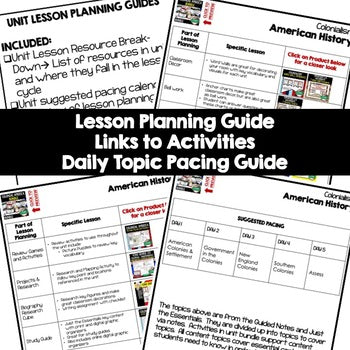 13 Colonies Lesson Plan Guide American History Lesson Plans Back To School - preview 2
