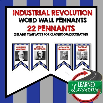 Industrial Age Word Wall Pennants US History Word Wall US History Posters - preview 1