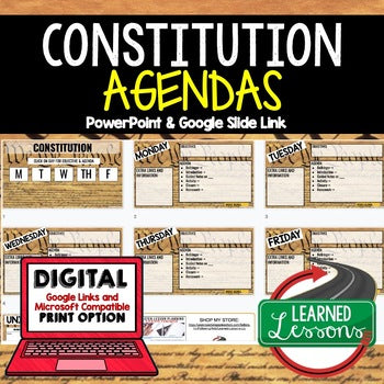 Constitution Agenda PowerPoint & Google Slides, American History Agenda - preview 1