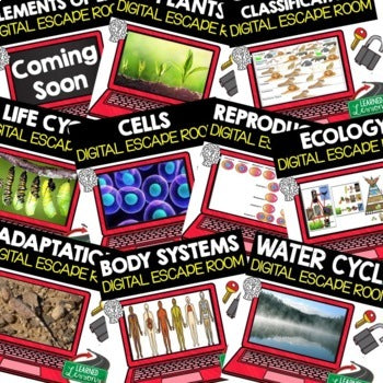 Life Science Digital Escape Room Bundle | NGSS Science Review Games | Printable - preview 2