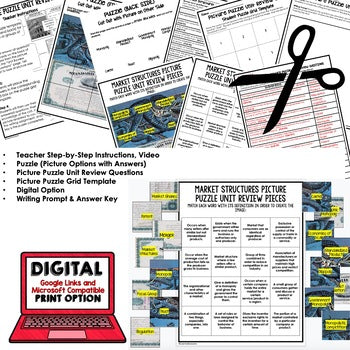 Market Structures Activity Picture Puzzle, Economics Curriculum - preview 2