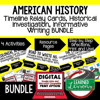 Growth of a Nation Timeline Relay Writing Activities, Digital Learning, Google - preview 4