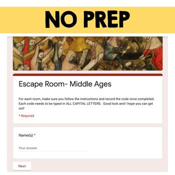Middle Ages Digital Escape Room, Breakout Room Test Prep, Digital - preview 4