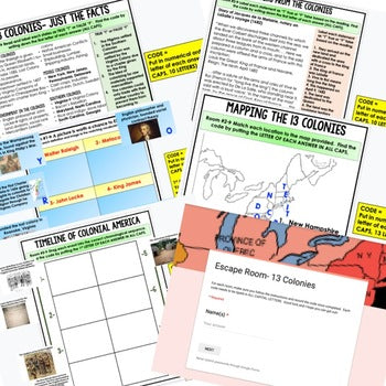 13 Colonies Escape Room | Digital Breakout | U.S. History Activity - preview 2