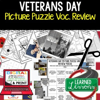 Veterans Day Activity, Veterans Day Picture Puzzle - preview 1