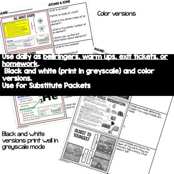 Earth's Layers Plate Tectonics Warm Ups & Bell Ringers, NGSS Science Warm Ups - preview 3