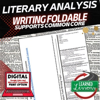 Literary Analysis Writing Activity Foldable, English Curriculum Activity - preview 1