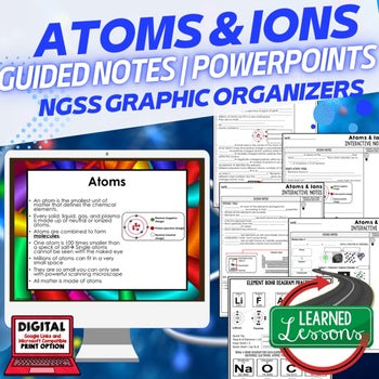 Atoms Guided Notes & PowerPoints NGSS, Earth Science Guided Notes - preview 1