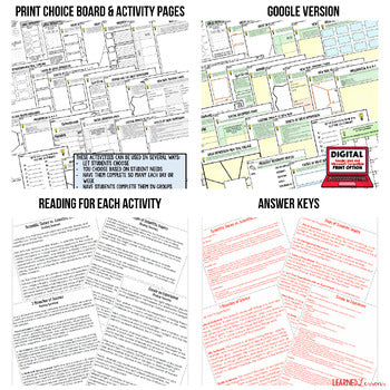 Great Depression New Deal Activities, Choice Board, Print & Digital Google - preview 2