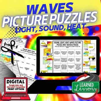 SOUND, LIGHT, HEAT WAVES Activity Picture Puzzle Physical Science Activity - preview 1