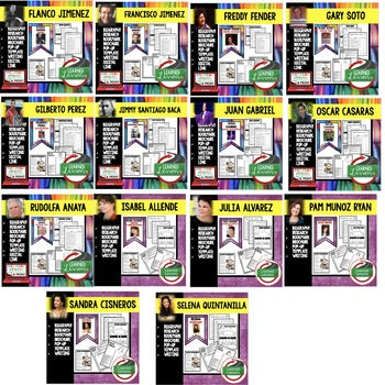 Hispanic Heritage Month Biography Research Bundle | Bookmark, Brochure & Pop-Up - preview 2