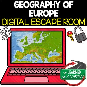 Europe Asia Geography Escape Room | Digital Breakout | World Geography Activity - preview 1