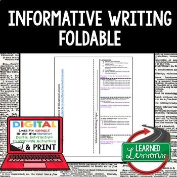 Writing Foldable Bundle Narrative, Literary Analysis, Persuasive, Informative - preview 2