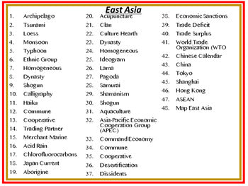 East Asia Word Wall World Geography Word Wall Geography Posters - preview 2