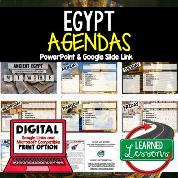 Egypt Agenda PowerPoint & Google Slides, World History Agenda - preview 1