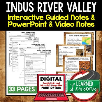 Indus River Valley Civilization Guided Notes and PowerPoints, Google - preview 1