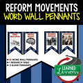 Reform Movements Word Wall Pennants, US History Word Wall - preview 1