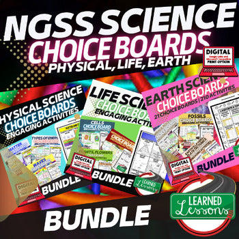 NGSS Science Activities Choice Boards Life, Physical, Earth Science Choice Board - preview 1