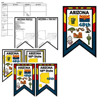 Arizona History Word Wall, State Profile, Arizona Activities US History Posters - preview 2