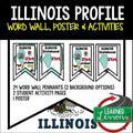 Illinois History Word Wall, State Profile, Illinois Activities US History Poster - preview 1