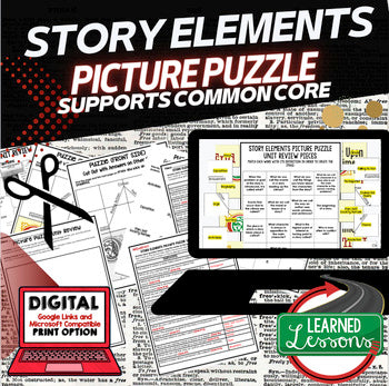 Story Elements Activity Picture Puzzle English Activity Vocabulary Review - preview 1