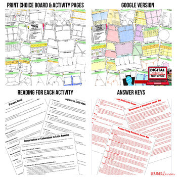 South Asia Activities, Choice Board, Google Geography, Reading Comprehension - preview 2