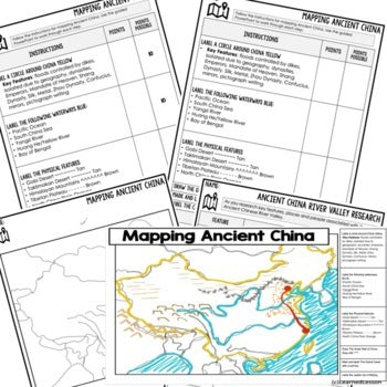 Ancient China Map Activity and Research, Mapping Ancient China - preview 2