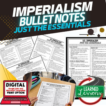 Imperialism Outline Notes, Imperialism Bullet Notes, Unit Review - preview 1