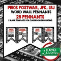 1950s Postwar, JFK, and LBJ Pennant Word Wall US History Word Wall - preview 1