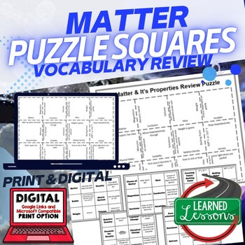 Physical Science Vocabulary Activity Puzzles Bundle | NGSS Review Games - preview 3