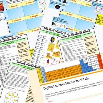 Elements of Life Digital Escape Room, Breakout Room Life Science Escape Room - preview 2